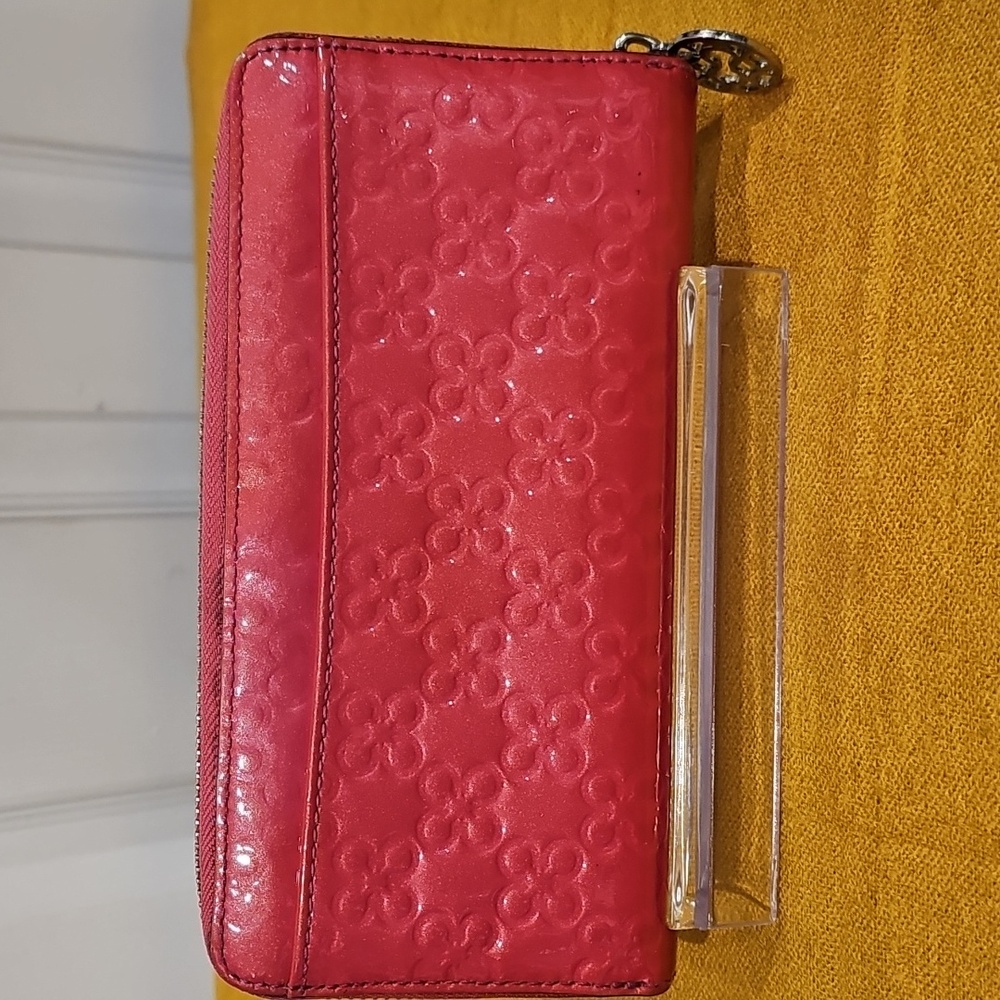Coach Long Zip Around Wallet In Salmon Pink Patent Leather GUC - Picture 8 of 13
